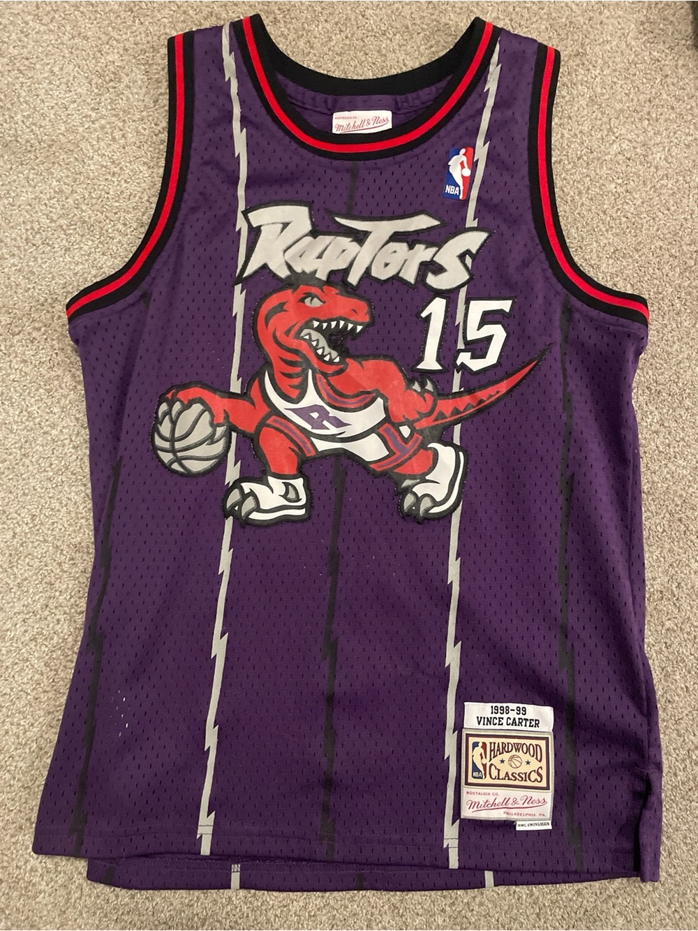 Mitchell & Ness Purple Toronto Raptors Vince Carter #15 Kids Jersey